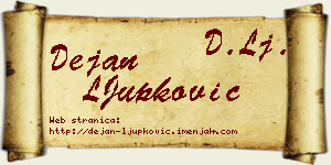 Dejan LJupković vizit kartica